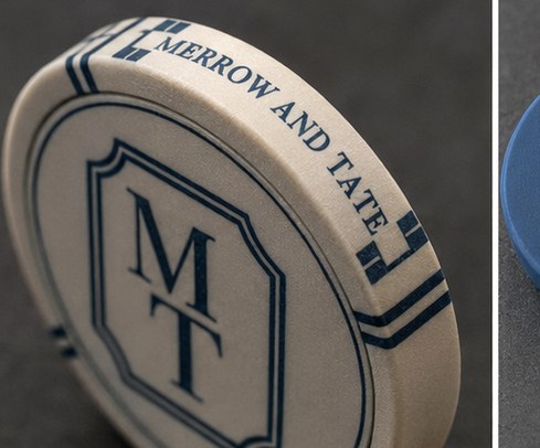 Branded poker chips with logo