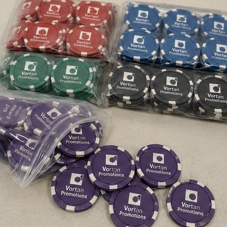 Customized poker chips for fundraisers and casino nights