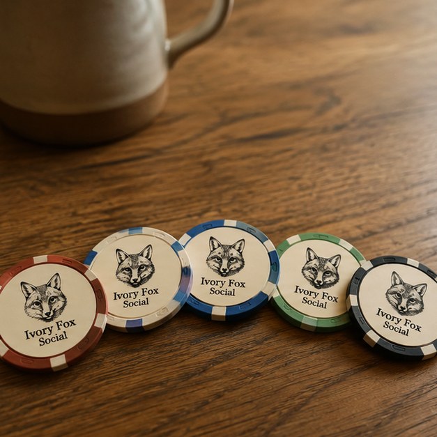 Poker chips with logo — customer photo